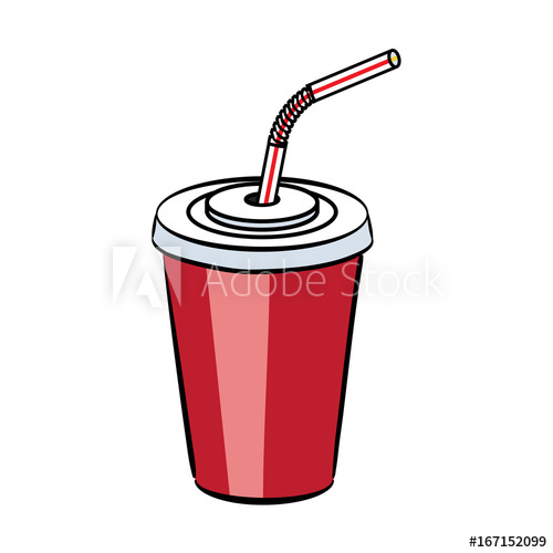 500x500 Red Cup Of Soda Vector Illustration