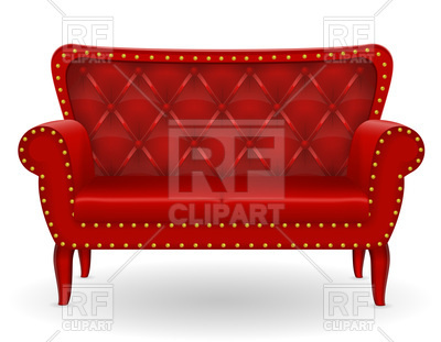 400x311 Old Red Sofa Vector Image Of Objects Konturvid