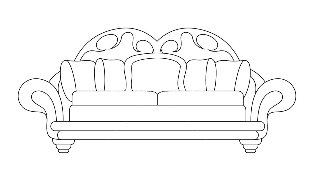 1000x574 Sofa Vector Shape Design Royalty Free Stock Image