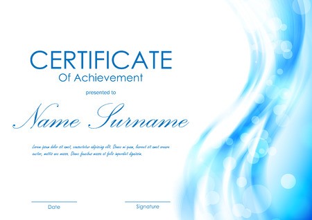 450x318 Certificate Of Achievement Template With Light Blue Transparent