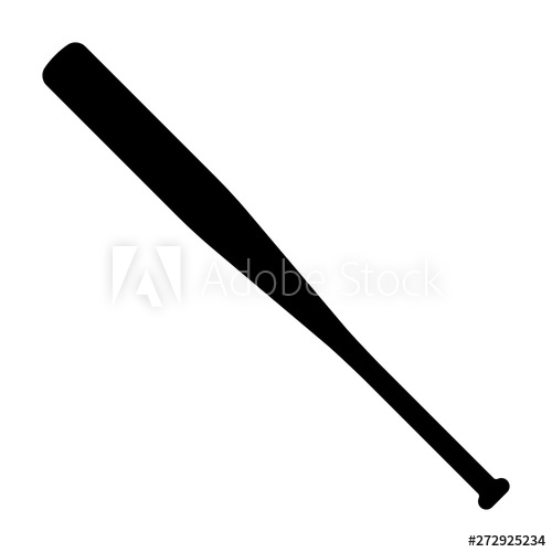 500x500 Baseball Bat Or Softball Bat Flat Vector Icon For Sports Apps