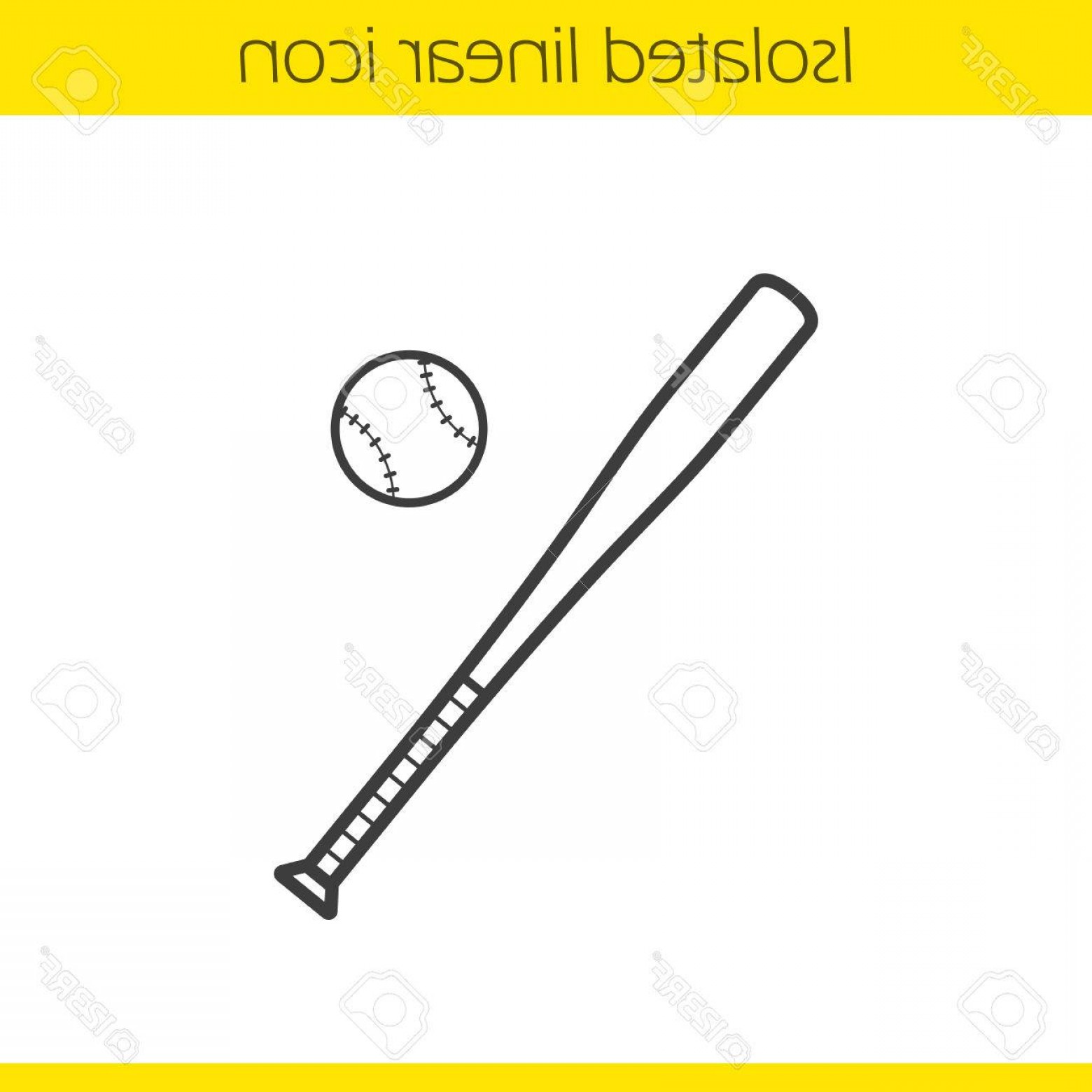 1560x1560 Photostock Vector Baseball Bat And Ball Linear Icon Softball Thin