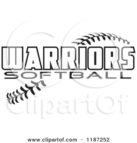 450x470 Clipart Of Warrior Softball Text Over Stitches
