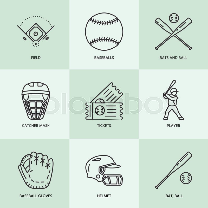 800x800 Baseball, Softball Sport Game Vector Stock Vector Colourbox