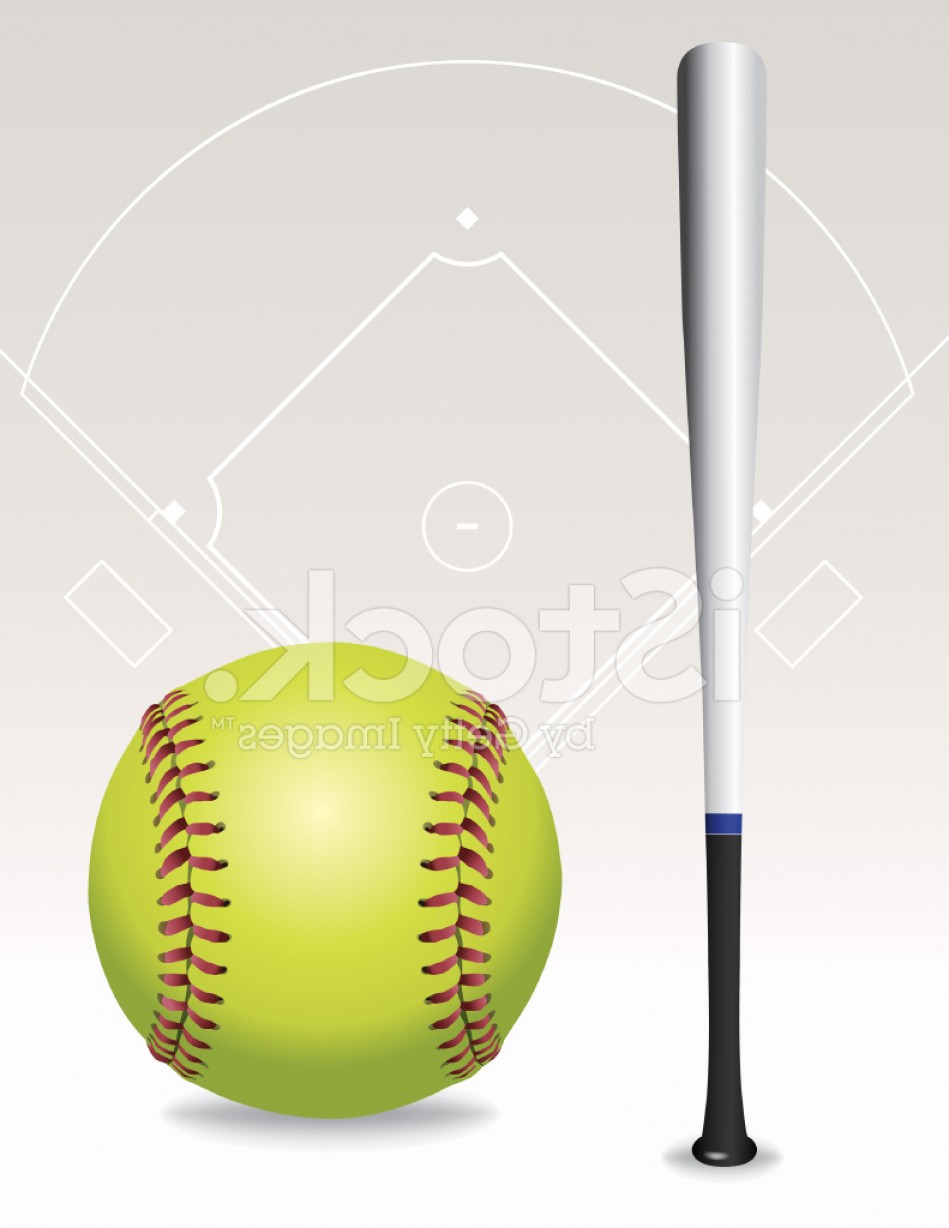 949x1228 Vector Softball Field Ball Bat Illustration Soidergi