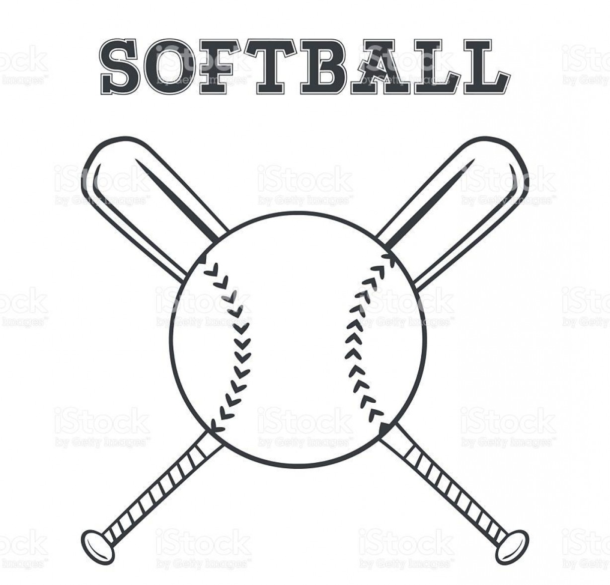 1228x1178 Black And White Softball Over Crossed Bats Logo Vector Createmepink