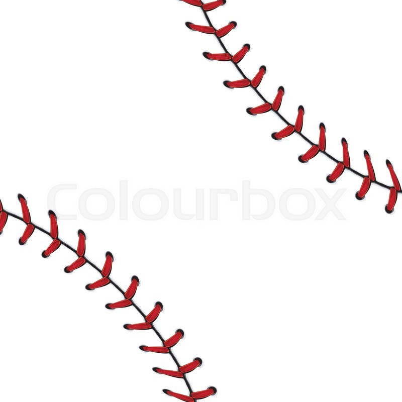 800x800 Softball, Baseball Red Lace Over White Stock Vector Colourbox