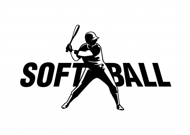 626x444 Softball Logo In Black White Style Vector Premium Download