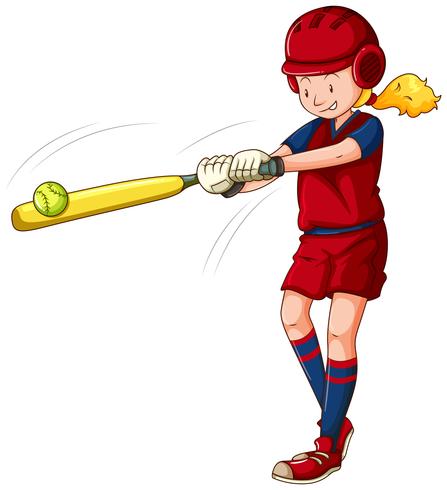 Softball Player Vector at Vectorified.com | Collection of Softball ...