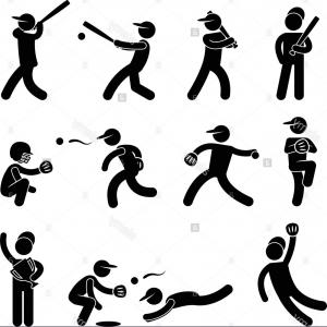 300x300 Stock Images Fast Pitch Softball Players Silhouettes Vector Image