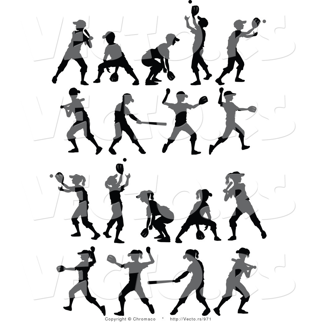 1024x1044 Vector Of Unique Boys And Girls Playing Baseball And Softball