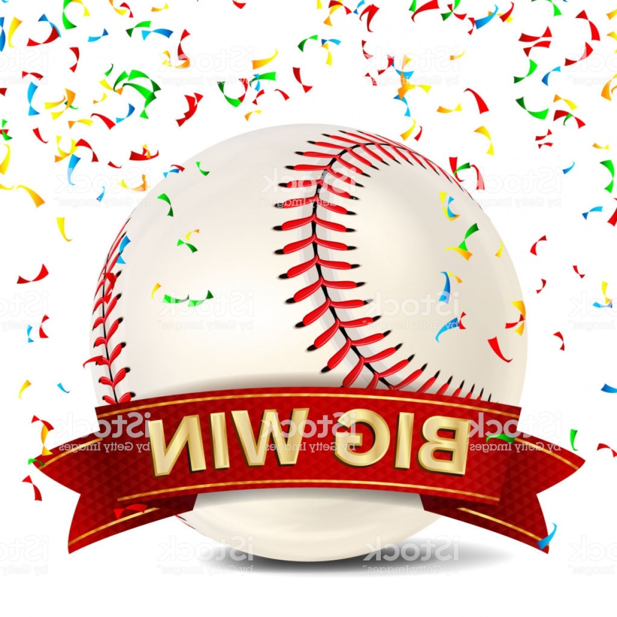 1228x1228 Baseball Award Vector Red Ribbon Big Sport Game Win Banner