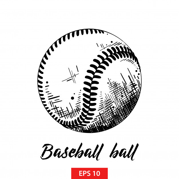 626x626 Hand Drawn Sketch Of Baseball Or Softball Ball Vector Premium