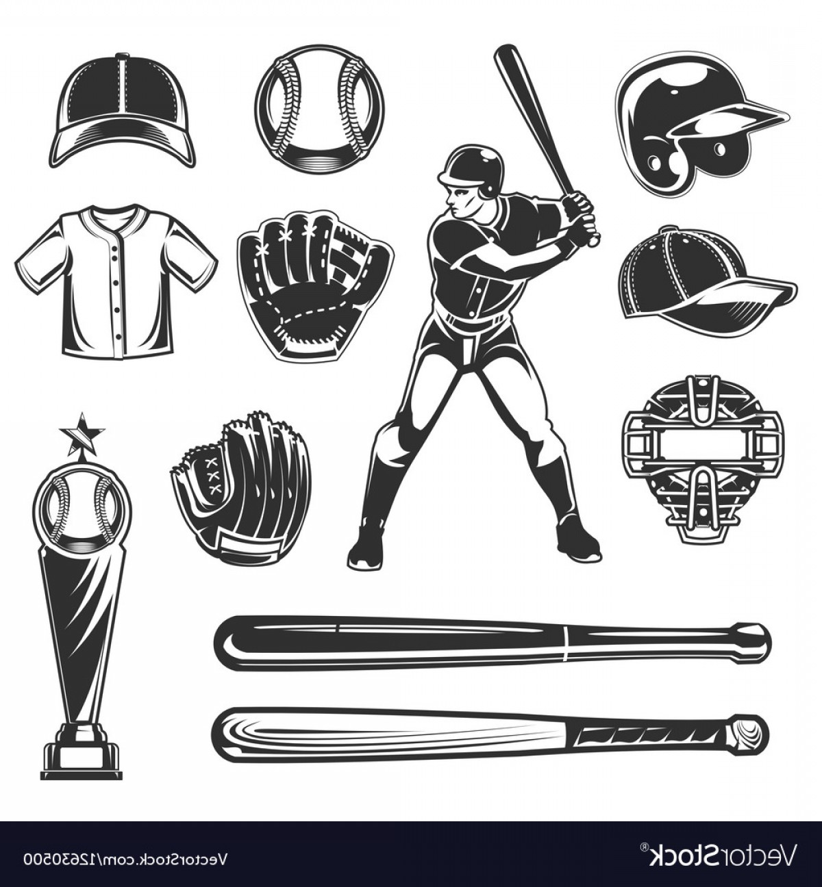 1200x1296 Set Of Baseball Icons Vector Hoodamathrun