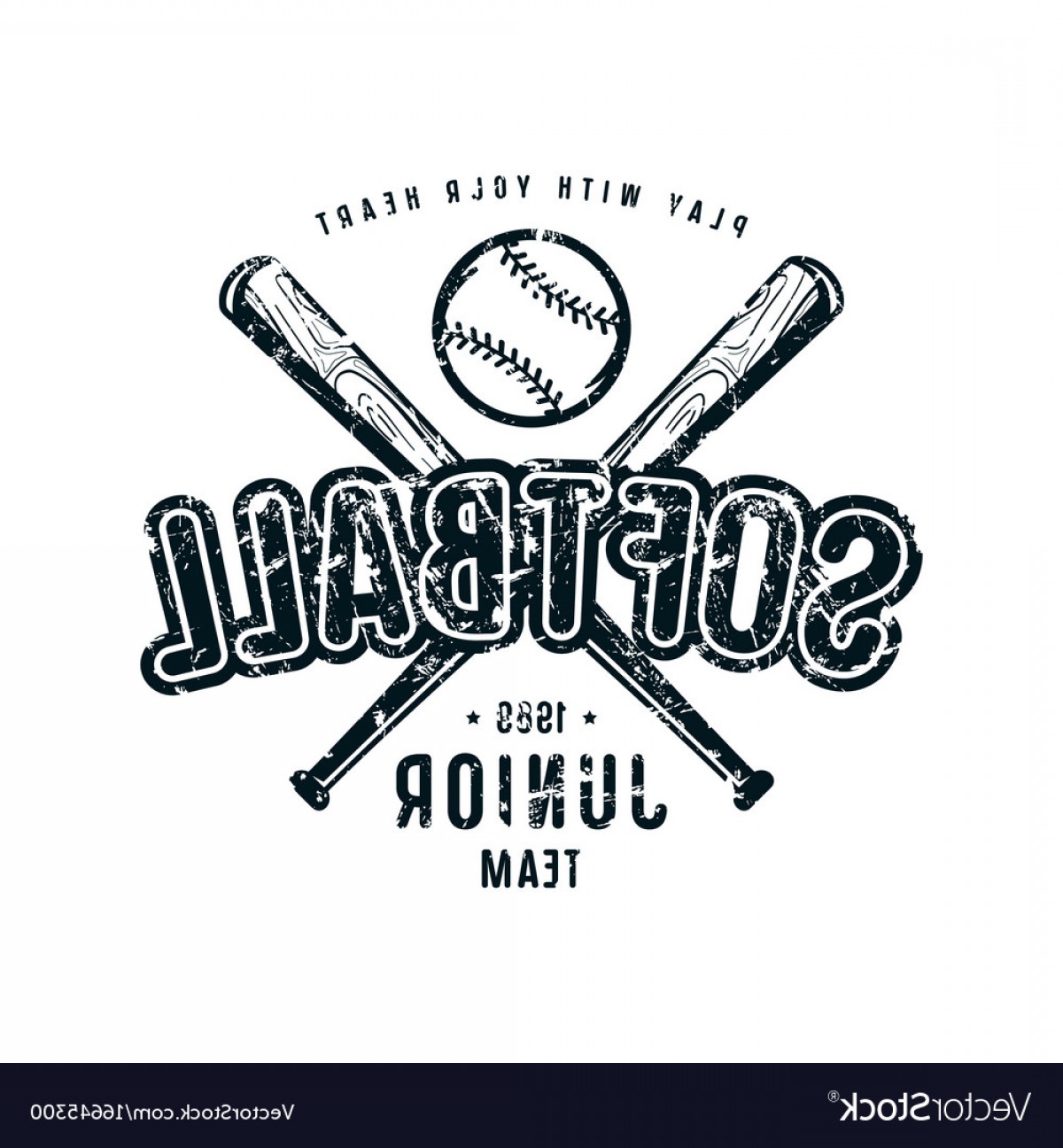1200x1296 Emblem Of Softball Junior Team Vector Soidergi
