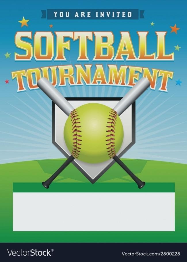 650x910 New Softball Tournament Flyers Templates Flyer Royalty Free Vector