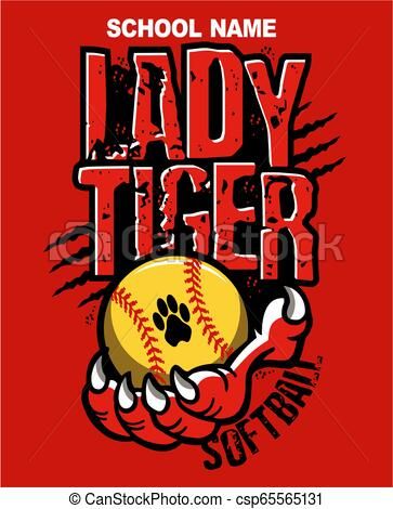 363x470 Lady Tiger Softball Vector