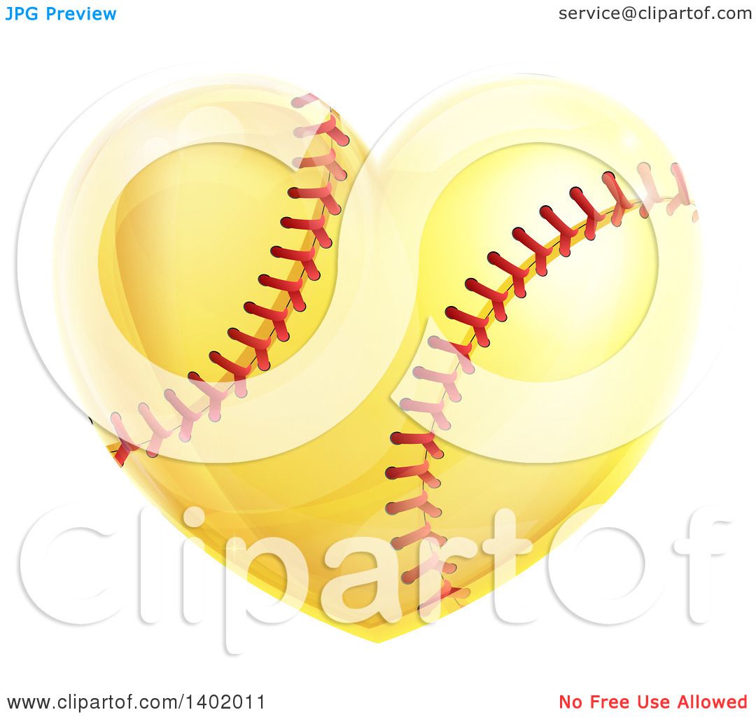 1080x1024 Clipart Of A Softball In The Shape Of A Heart