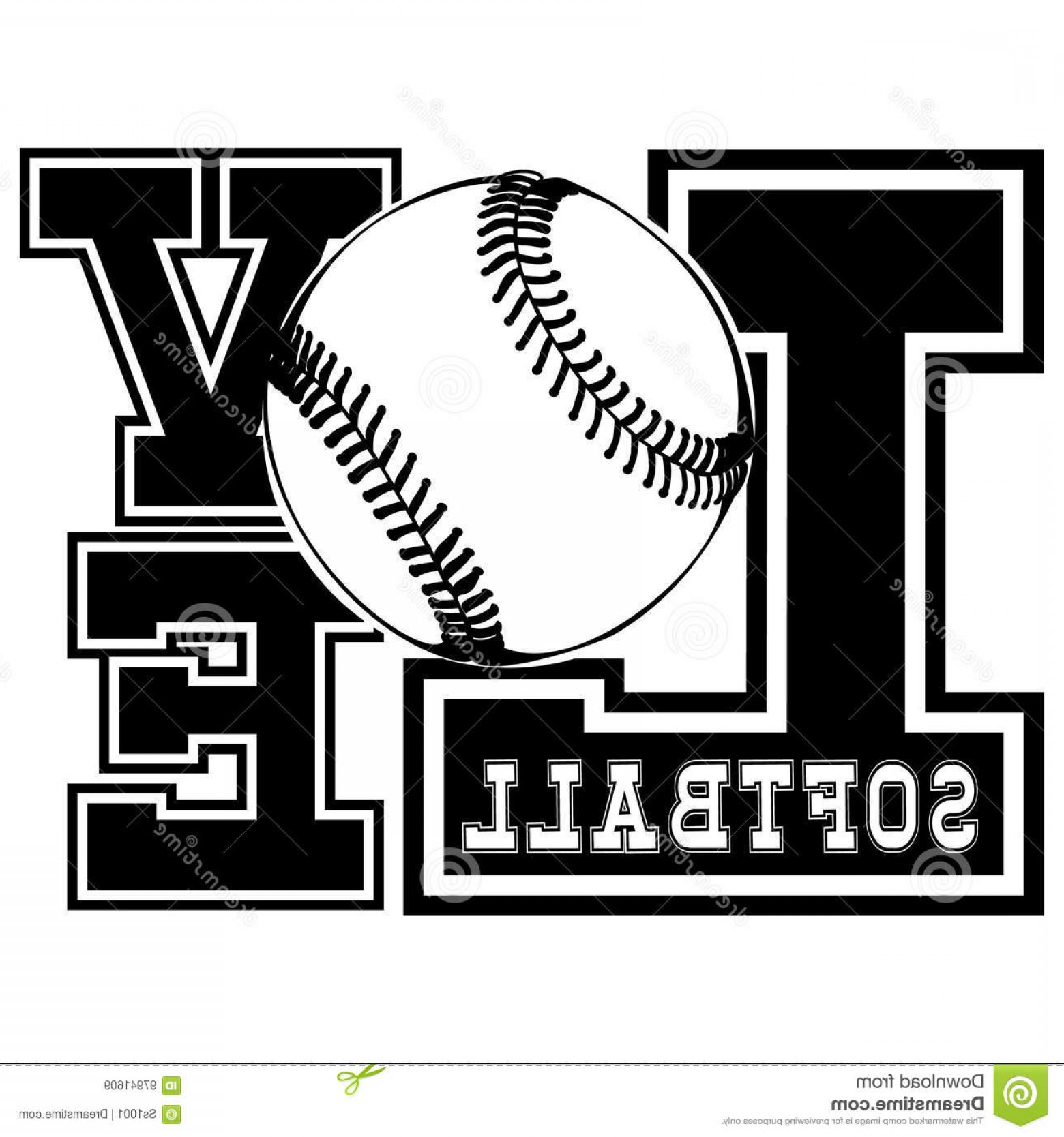 1560x1668 Stock Illustration Baseball Vector Black White Inscription Love