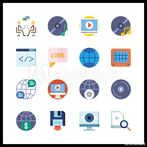500x500 Software Icon Vector Illustration Software Set Video Player