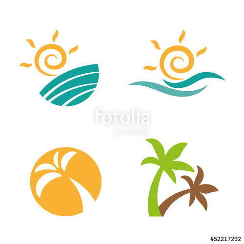 500x500 Logotipo Sol Y Palmeras Stock Image And Royalty Free Vector
