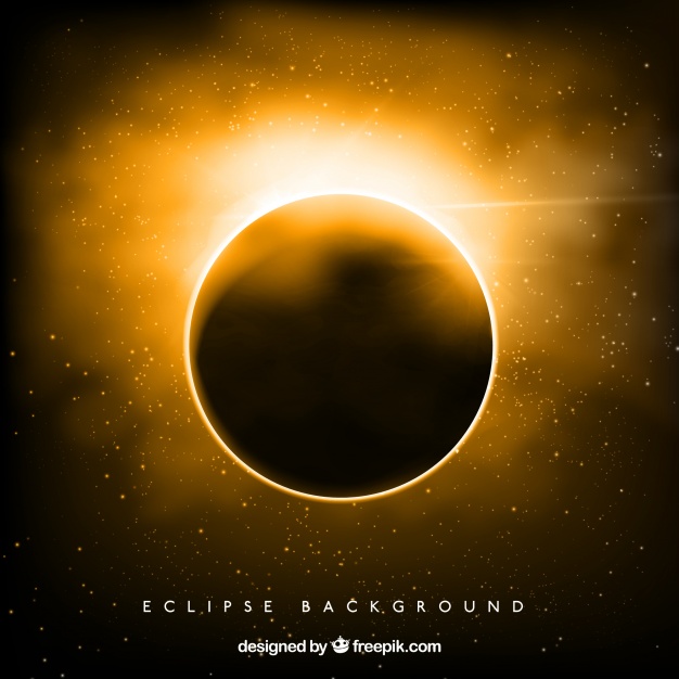 626x626 Golden Solar Eclipse Background Vector Free Download