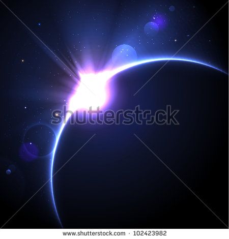 450x470 Solar Eclipse Vector Background With Stars And Lens Flare