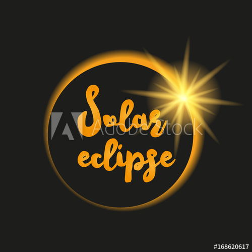 500x500 Solar Eclipse Vector Illustration On Dark Background