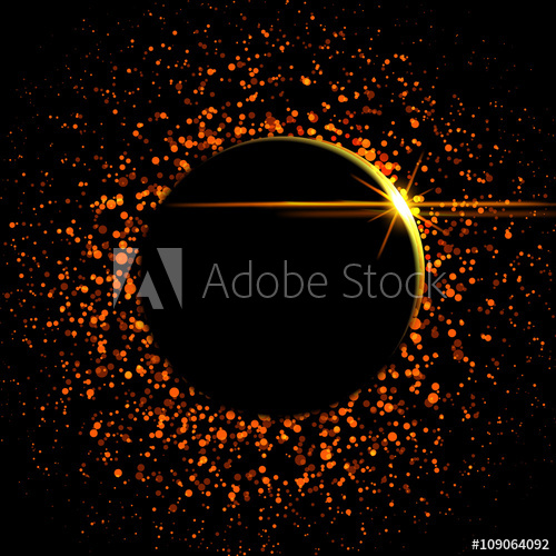 500x500 Sun On Black Backgroundsun Eclipsesolar Eclipsevector Eclipse