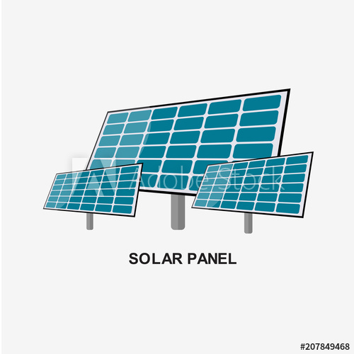 500x500 Solar Panel Energy Vector Template Design Illustration