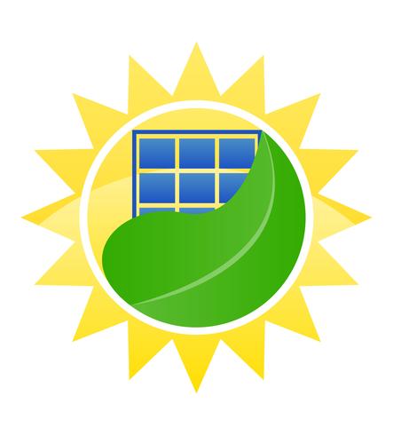 443x490 Logo Ecological Solar Energy Vector Illustration