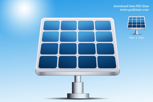 600x400 Free Solar Energy Vector Icon