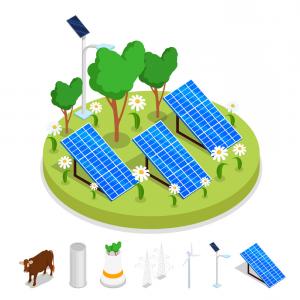 300x300 Isometric Ecology Concept Renewable Solar Energy Vector Catchsplace