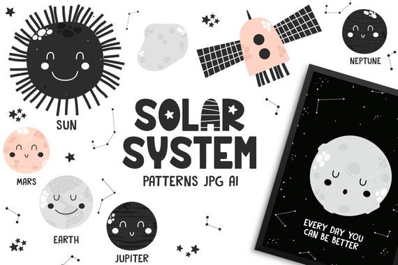 Solar System Vector Illustration Commercial Use Graphic Etsy 570x380 Solar System Vector Illustration Commercial Use Graphic Etsy