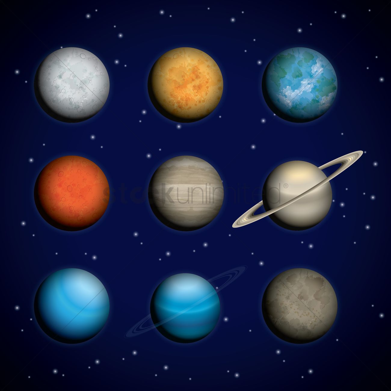 Solar System Vector Image 1300x1300 Solar System Vector Image