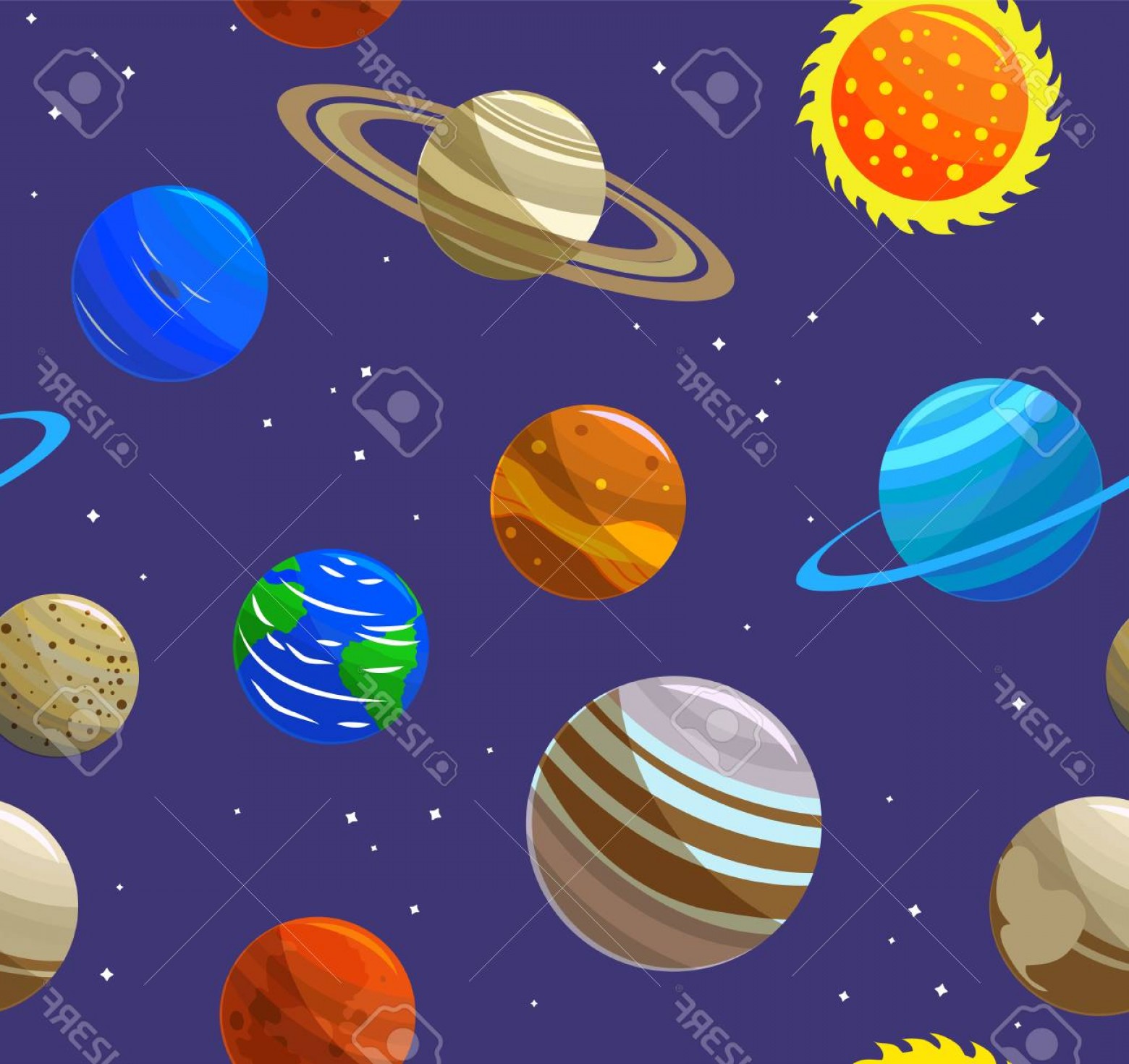 Photostock Vector Solar System Planets And Sun Background Pattern 1560x1470 Photostock Vector Solar System Planets And Sun Background Pattern