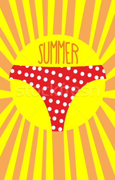 385x600 Sun In Panties Women Summer Solar Vector Illustration Vector