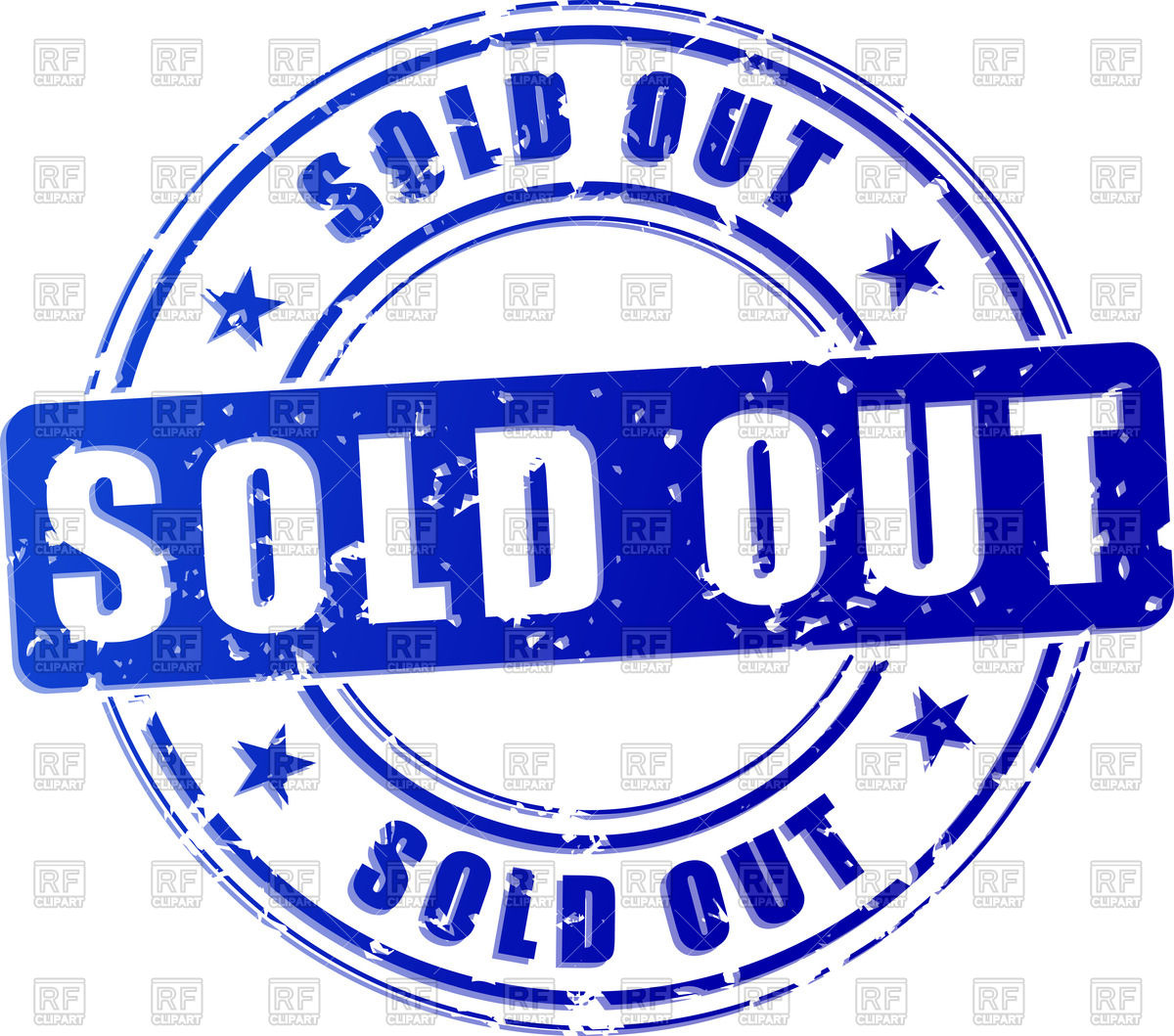 1200x1059 Blue Stamp Print With Inscription Sold Out Vector Image Of Design