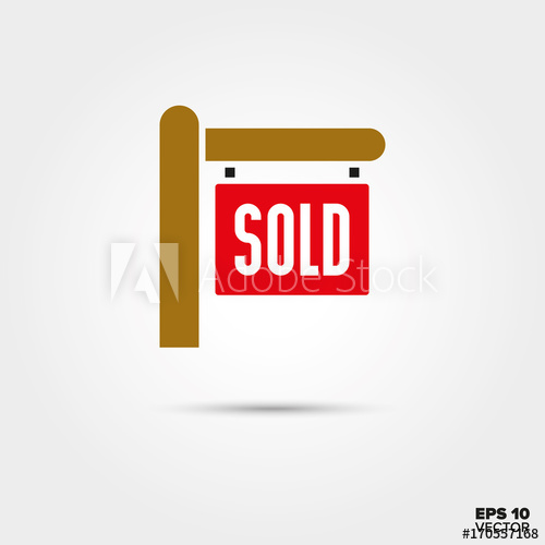 500x500 Real Estate Sold Sign Vector Icon