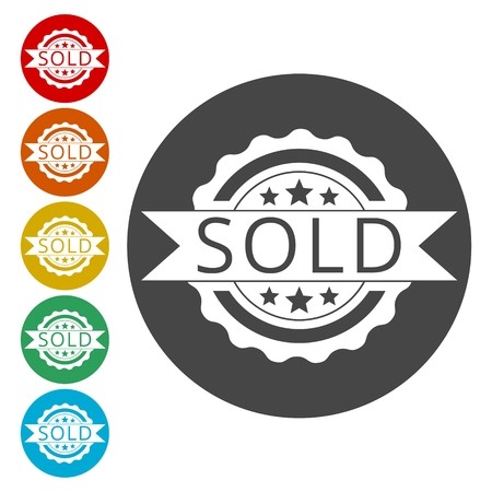 450x450 Sold Sign, Icons Set Royalty Free Vector Graphics