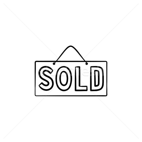 600x600 Sold Sign Hand Drawn Outline Doodle Icon Vector Illustration