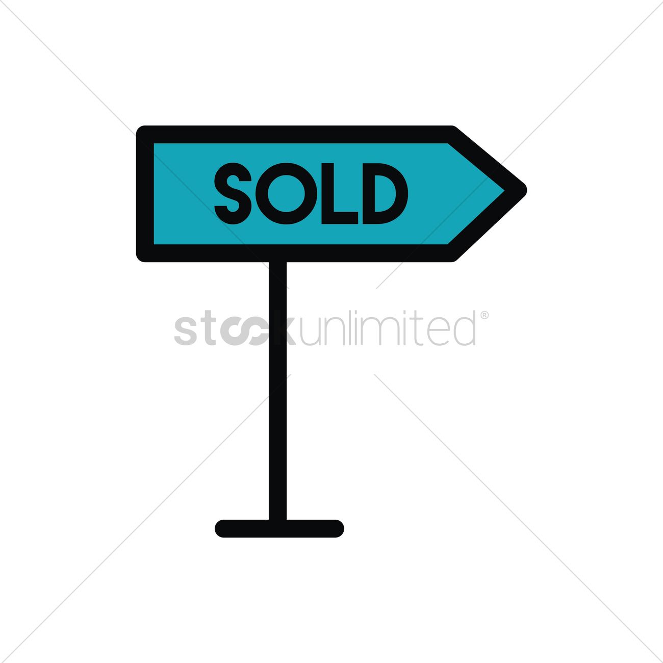 1300x1300 Sold Sign Icon Vector Image