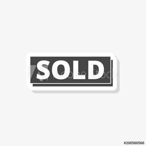 500x500 Sold Sign Sticker, Simple Vector Icon