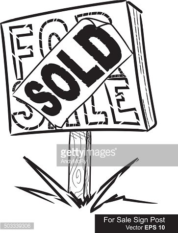 363x476 Vector Illustration Of For Sale And Sold Sign Post Premium Clipart