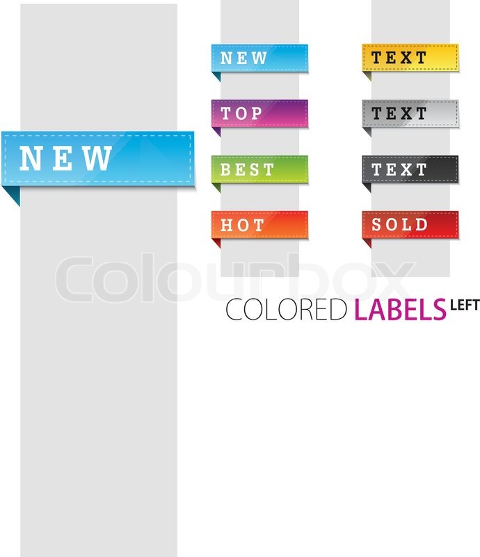 690x800 Product Labels, New, Top, Best, Hot, Stock Vector Colourbox
