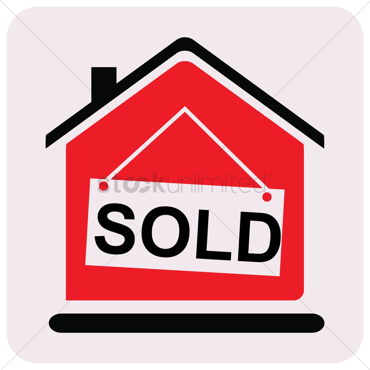 1300x1300 House Sold Vector Image