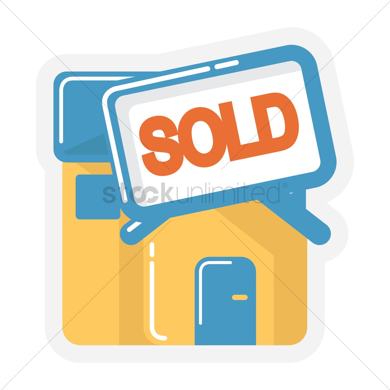 1300x1300 House Sold Vector Image