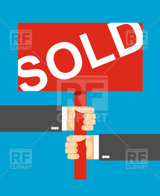 327x400 Hands Holding Sign Sold Vector Image Of Business, Finance