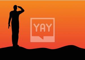 300x212 Silhouette Of An Army Soldier Saluting Vector