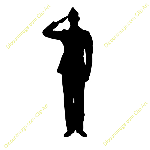 500x500 Military Silhouettes Free Graphics Clipart Soldier Salute